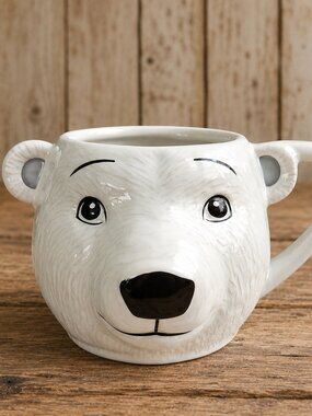 Coca Cola 3D Polar Bear Cup Sculpted Polar Bear Mug 16 Oz Embossed